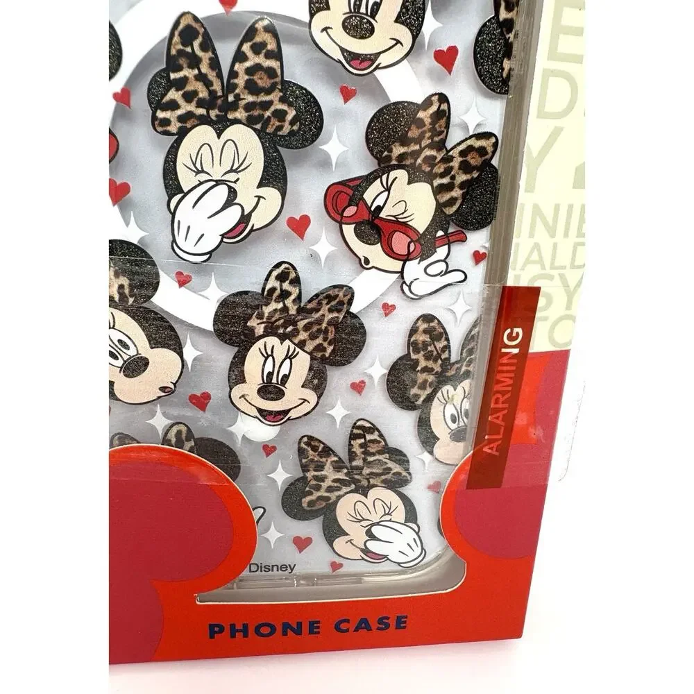 Disney Minnie Mouse iPhone 15 Pro Max Case Leopard Bow Glitter Skinny Dip NIP